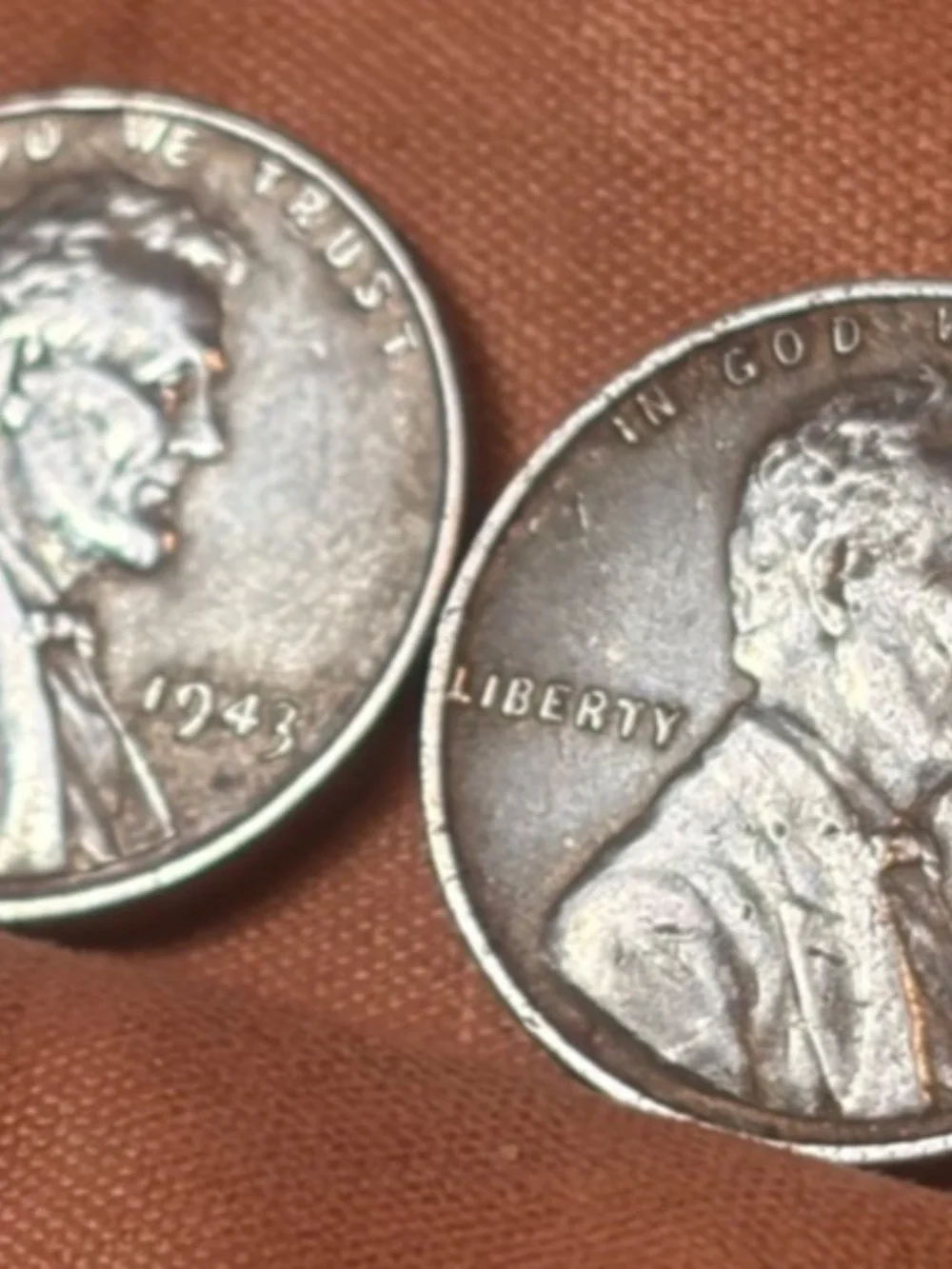 1943 sue 2 Steel Wheat Penny’s P& D {2 coins] #206398638902